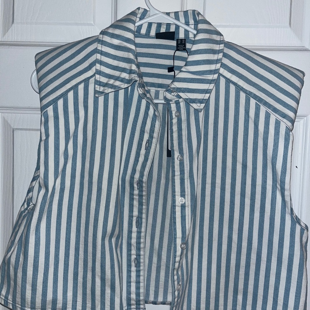 NWT vero moda shoulder padded denim top